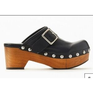 Free People Culver City Clog Black Leather Studs EU 40 US 10